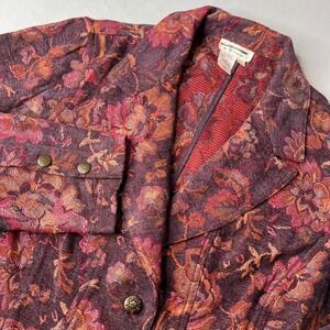 Vintage Coldwater Creek Womens Size L Tapestry Jacket Floral Boho Office Y2K
